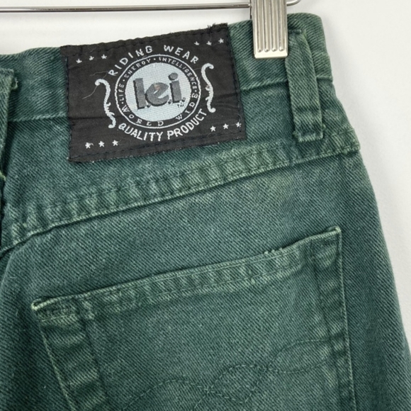 Rare 90s Vintage Lei Forest Green high waisted Jeans - Picture 1 of 9